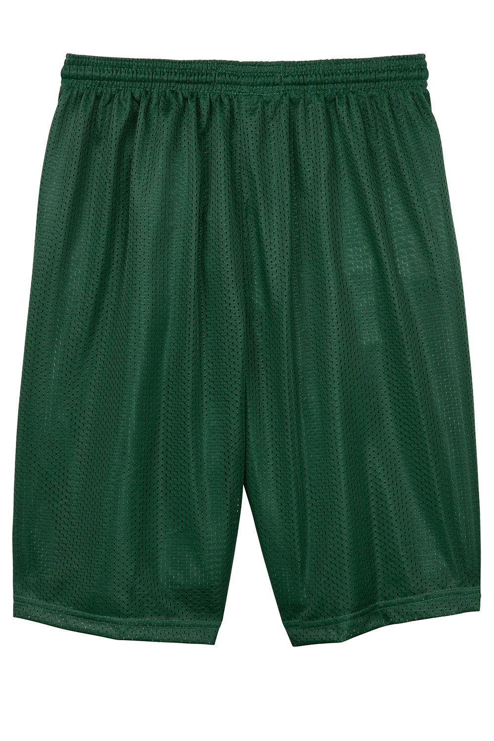 Sport-Tek ST515 Mens Moisture Wicking Classic Mesh Long Shorts Forest Green Flat Back