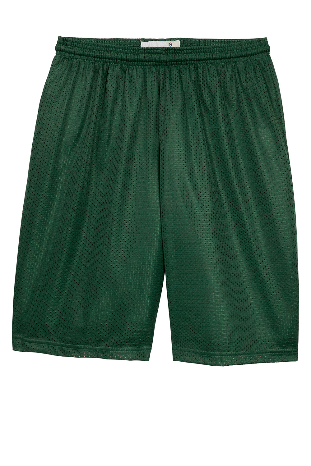 Sport-Tek ST515 Mens Moisture Wicking Classic Mesh Long Shorts Forest Green Flat Front