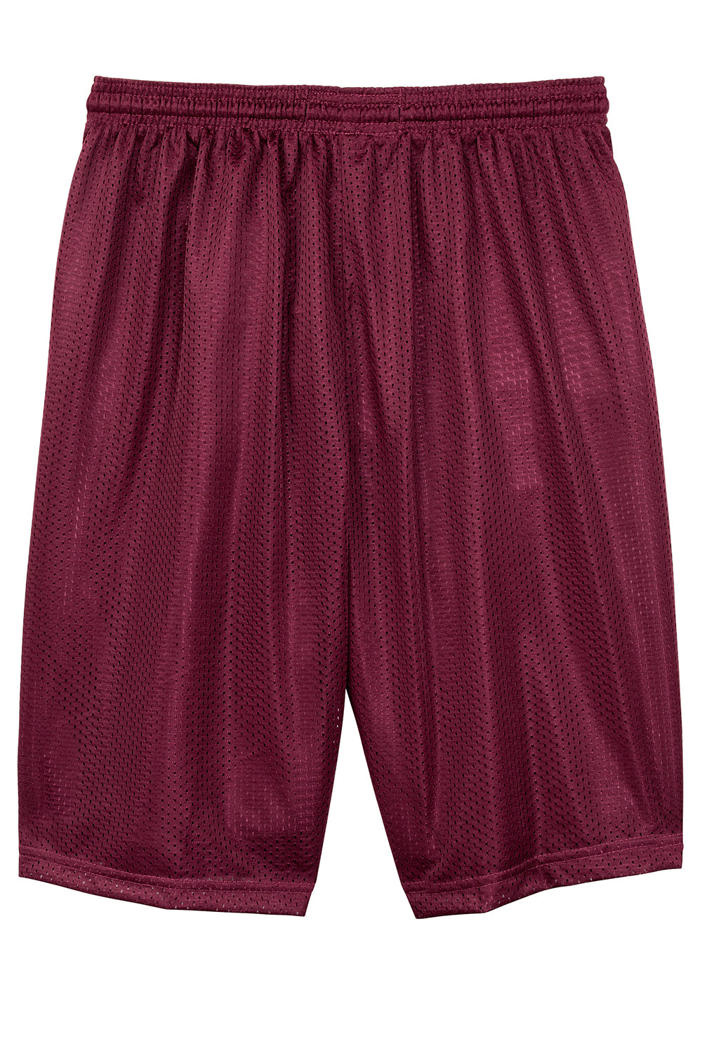 Sport-Tek ST515 Mens Moisture Wicking Classic Mesh Long Shorts Maroon Flat Back