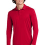 Sport-Tek Mens Moisture Wicking Long Sleeve Polo Shirt - True Red