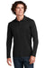 Sport-Tek ST520LS Mens Moisture Wicking Long Sleeve Polo Shirt Black Model Front