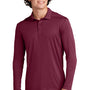 Sport-Tek Mens Moisture Wicking Long Sleeve Polo Shirt - Cardinal Red