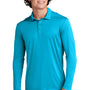 Sport-Tek Mens Moisture Wicking Long Sleeve Polo Shirt - Sapphire Blue