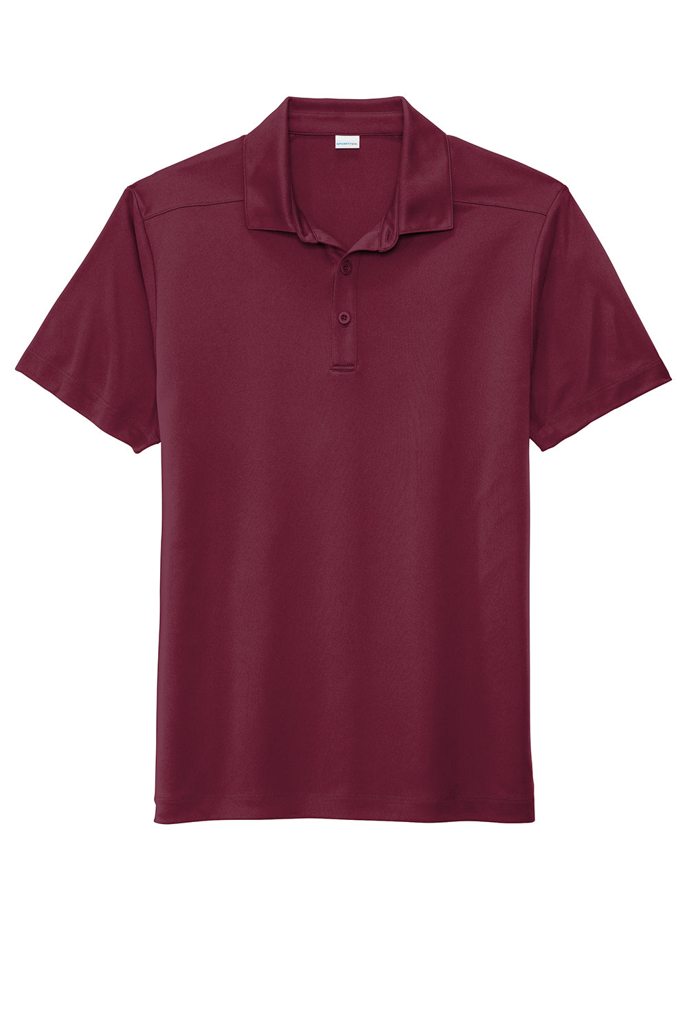 Sport-Tek ST520 Mens Moisture Wicking Short Sleeve Polo Shirt Cardinal Red Flat Front