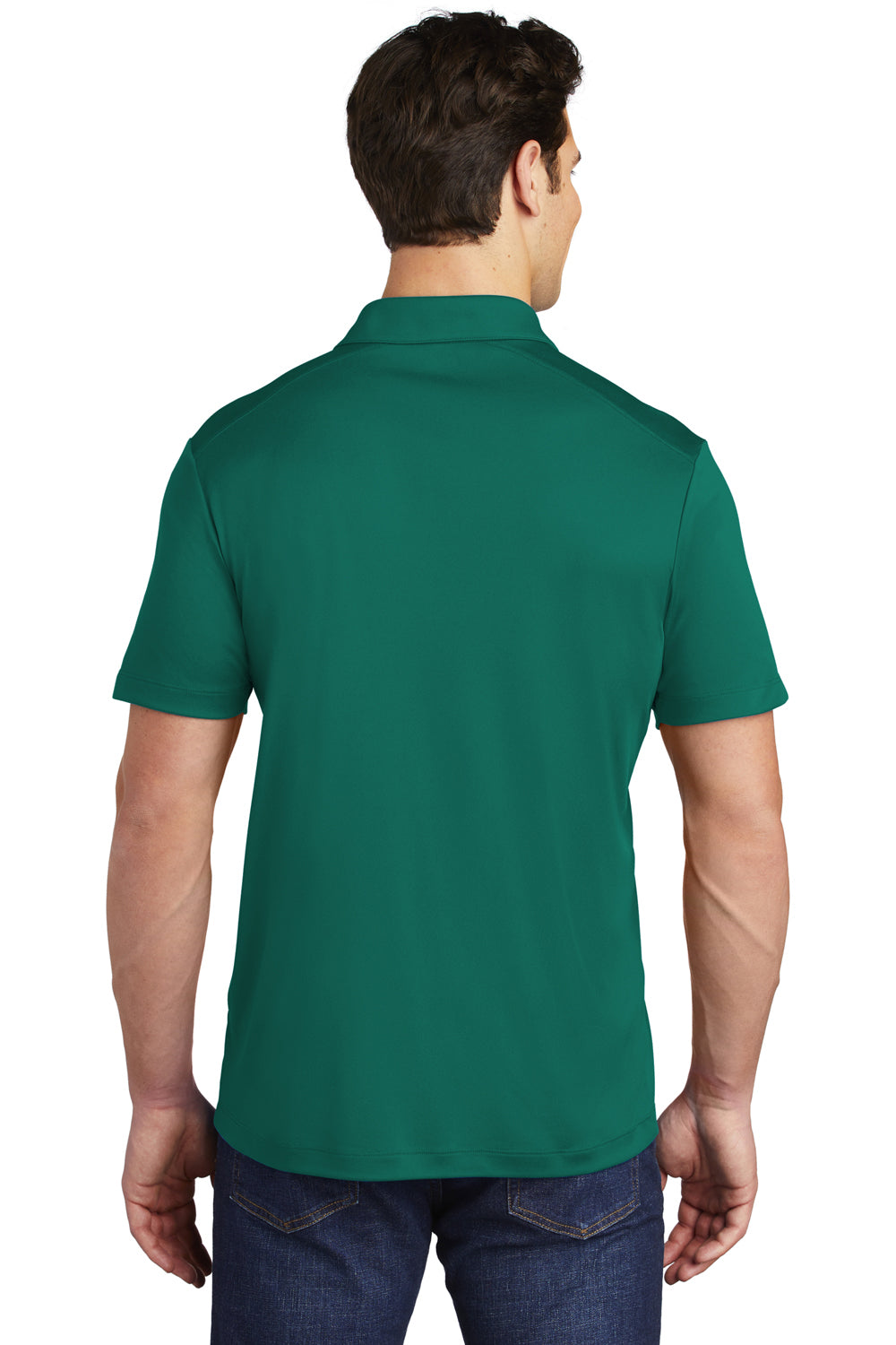 Sport-Tek ST520 Mens Moisture Wicking Short Sleeve Polo Shirt Marine Green Model Back