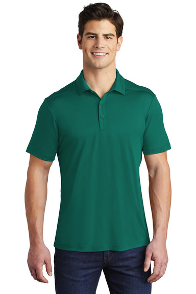 Sport-Tek ST520 Mens Moisture Wicking Short Sleeve Polo Shirt Marine Green Model Front