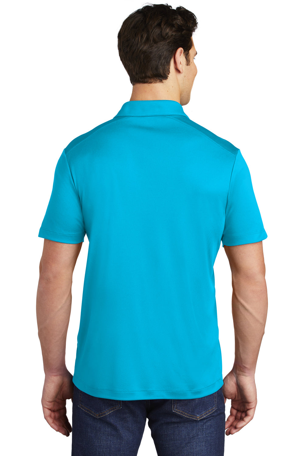 Sport-Tek ST520 Mens Moisture Wicking Short Sleeve Polo Shirt Sapphire Blue Model Back