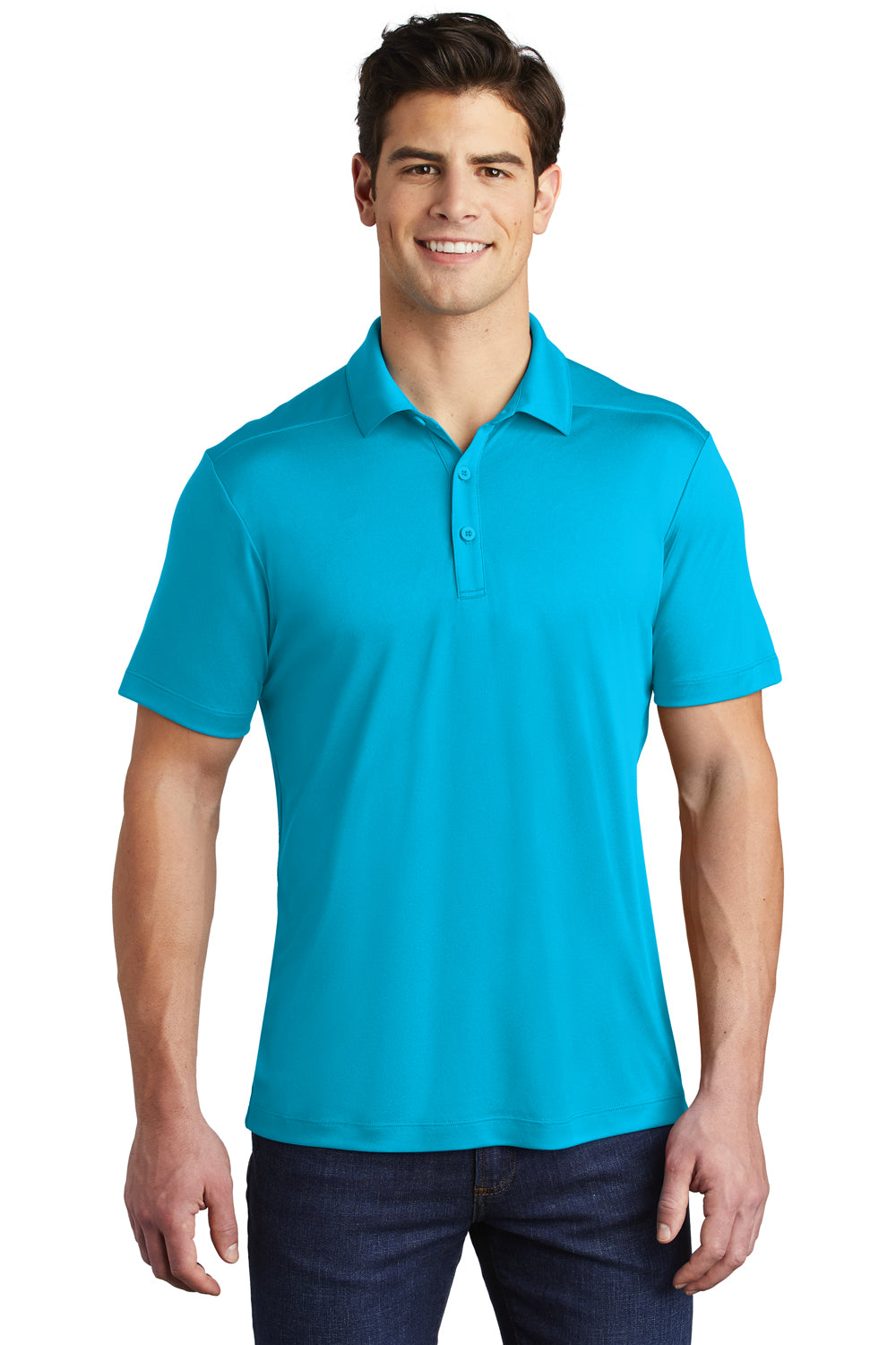 Sport-Tek ST520 Mens Moisture Wicking Short Sleeve Polo Shirt Sapphire Blue Model Front