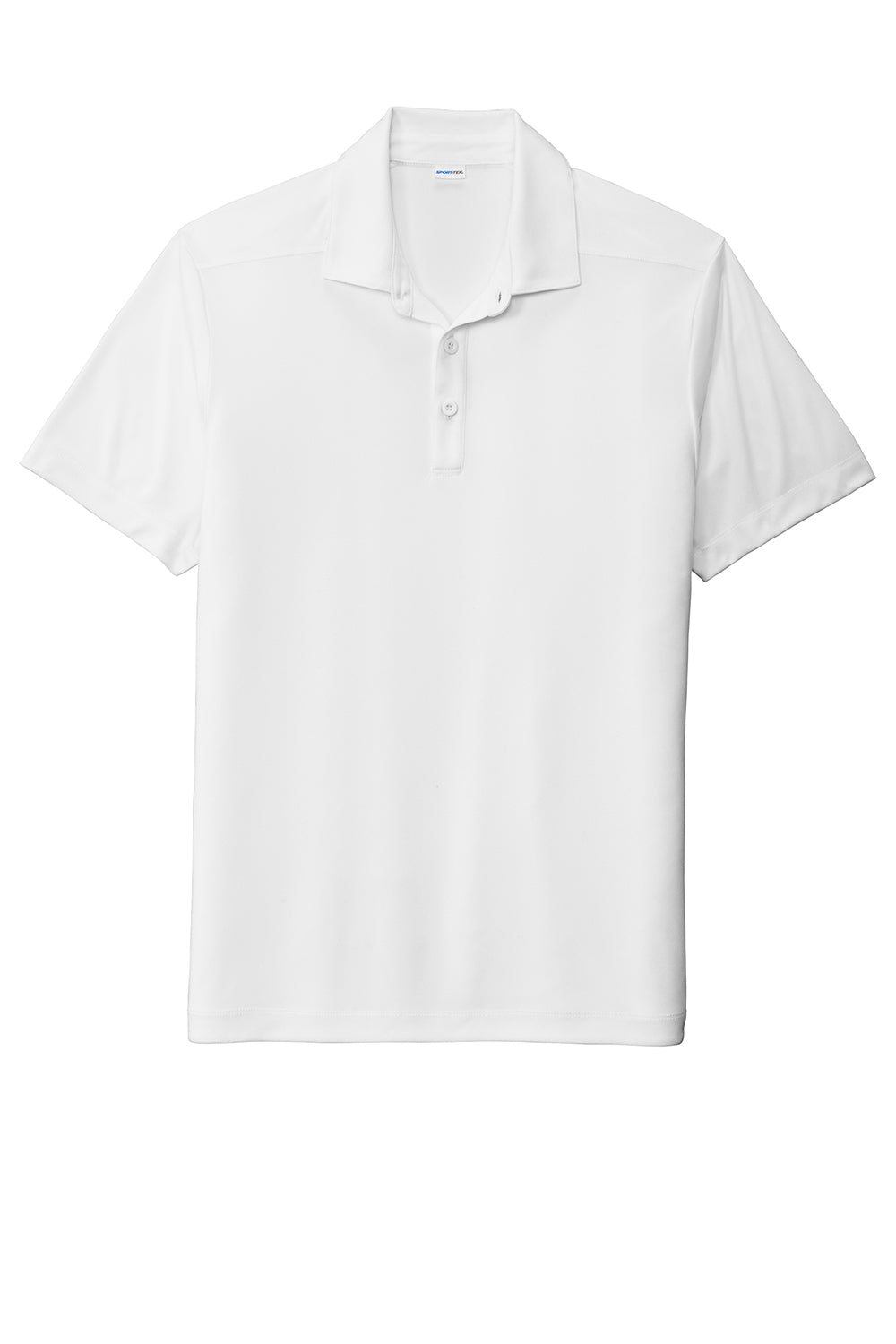 Sport-Tek ST520 Mens Moisture Wicking Short Sleeve Polo Shirt White Flat Front