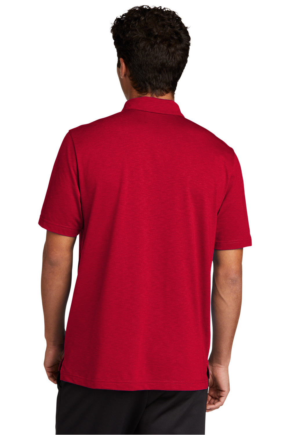 Sport-Tek ST530 Mens Strive Moisture Wicking Short Sleeve Polo Shirt Deep Red Model Back