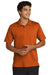 Sport-Tek ST530 Mens Strive Moisture Wicking Short Sleeve Polo Shirt Texas Orange Model Front