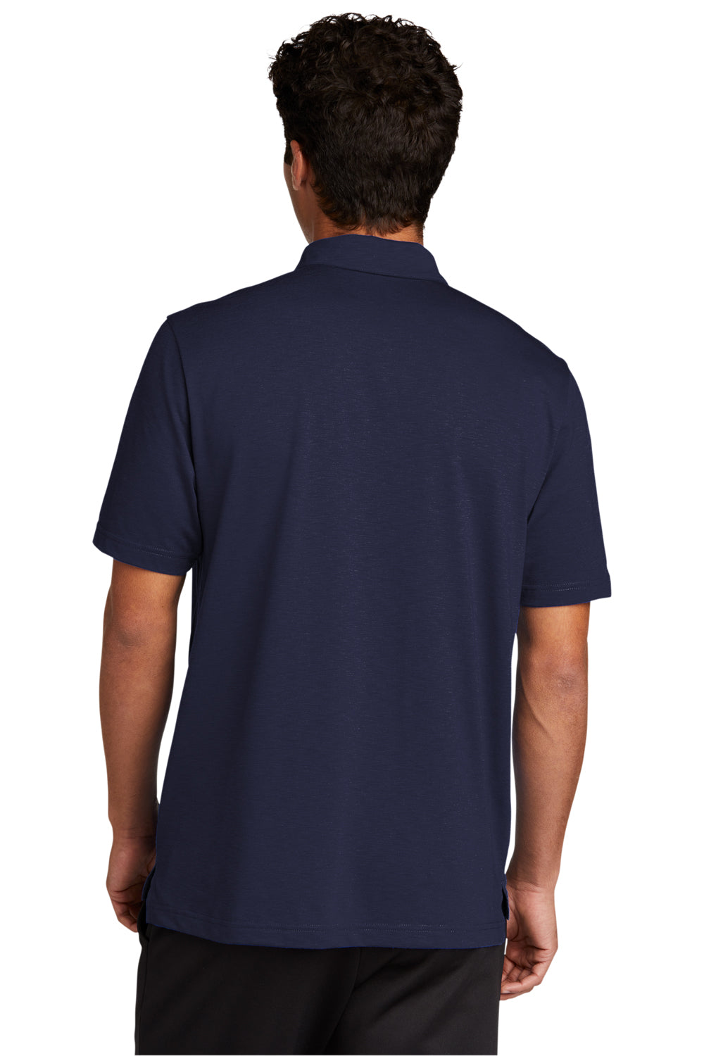 Sport-Tek ST530 Mens Strive Moisture Wicking Short Sleeve Polo Shirt True Navy Blue Model Back