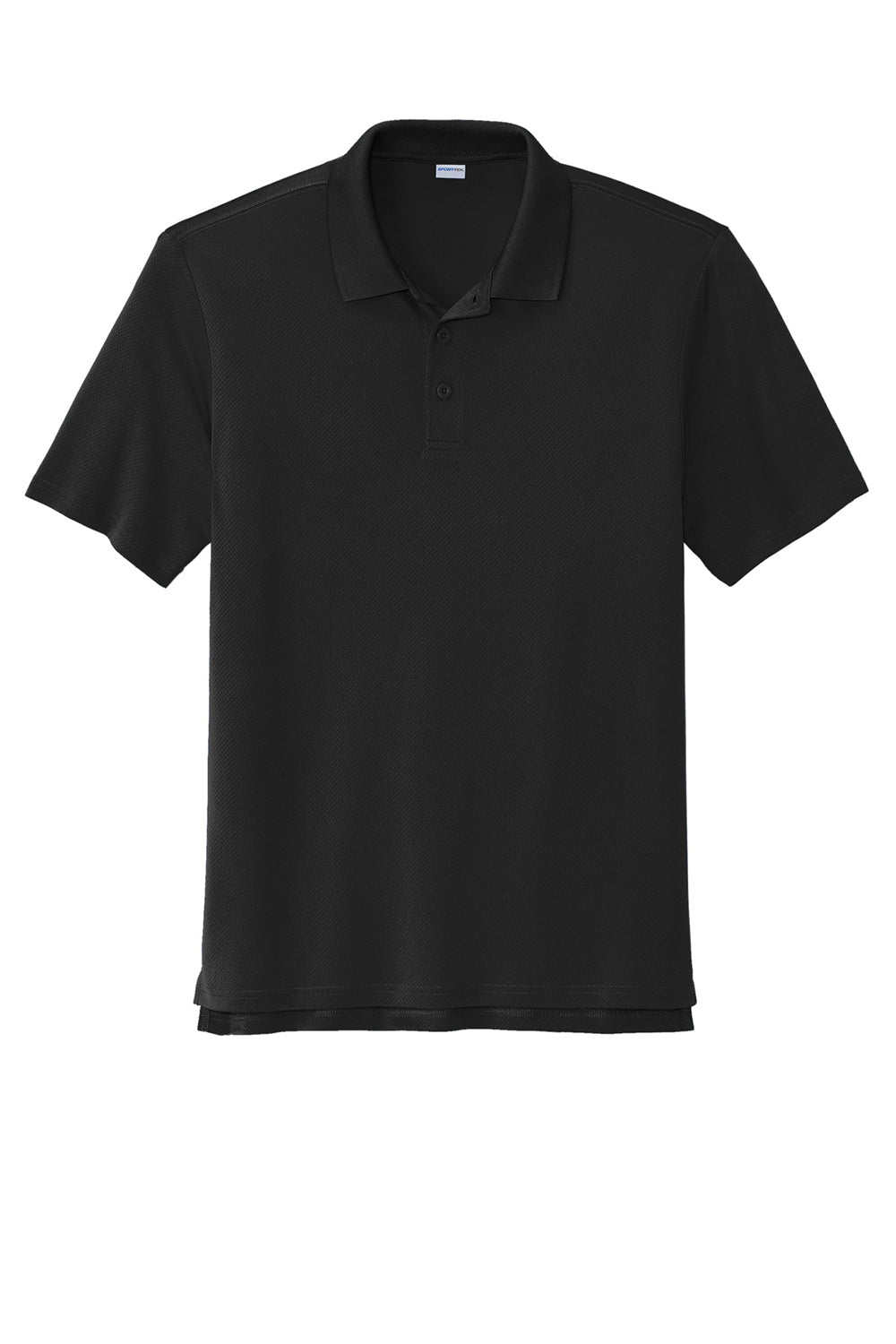 Sport-Tek ST535 Mens Sideline Moisture Wicking Short Sleeve Polo Shirt Black Flat Front