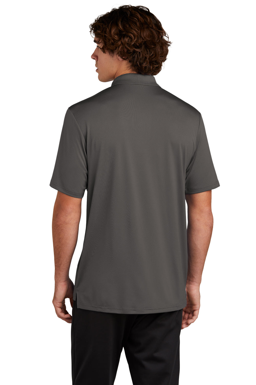 Sport-Tek ST535 Mens Sideline Moisture Wicking Short Sleeve Polo Shirt Graphite Grey Model Back