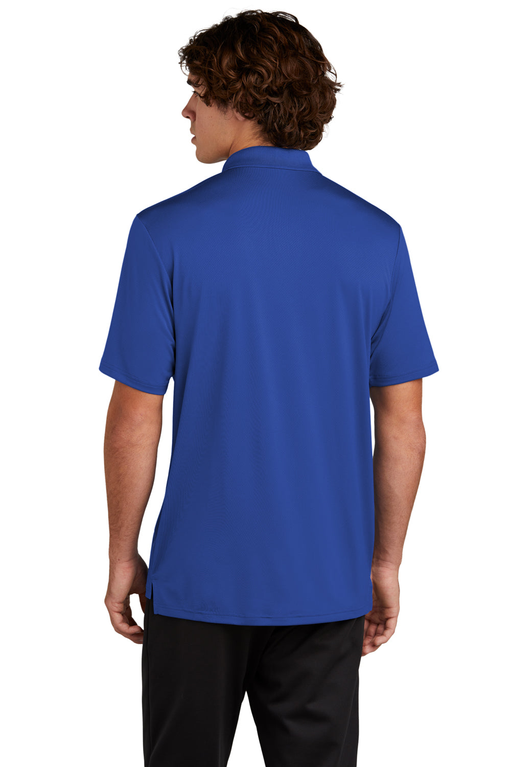 Sport-Tek ST535 Mens Sideline Moisture Wicking Short Sleeve Polo Shirt True Royal Blue Model Back