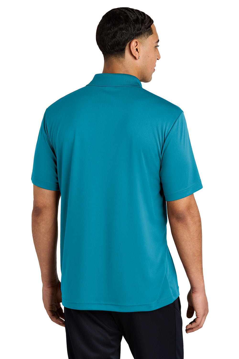 Sport-Tek ST550 Mens Competitor Moisture Wicking Short Sleeve Polo Shirt Atomic Blue Model Back