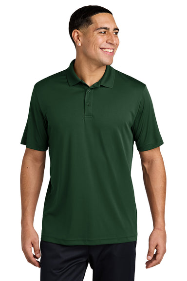 Sport-Tek ST550 Mens Competitor Moisture Wicking Short Sleeve Polo Shirt Forest Green Model Front