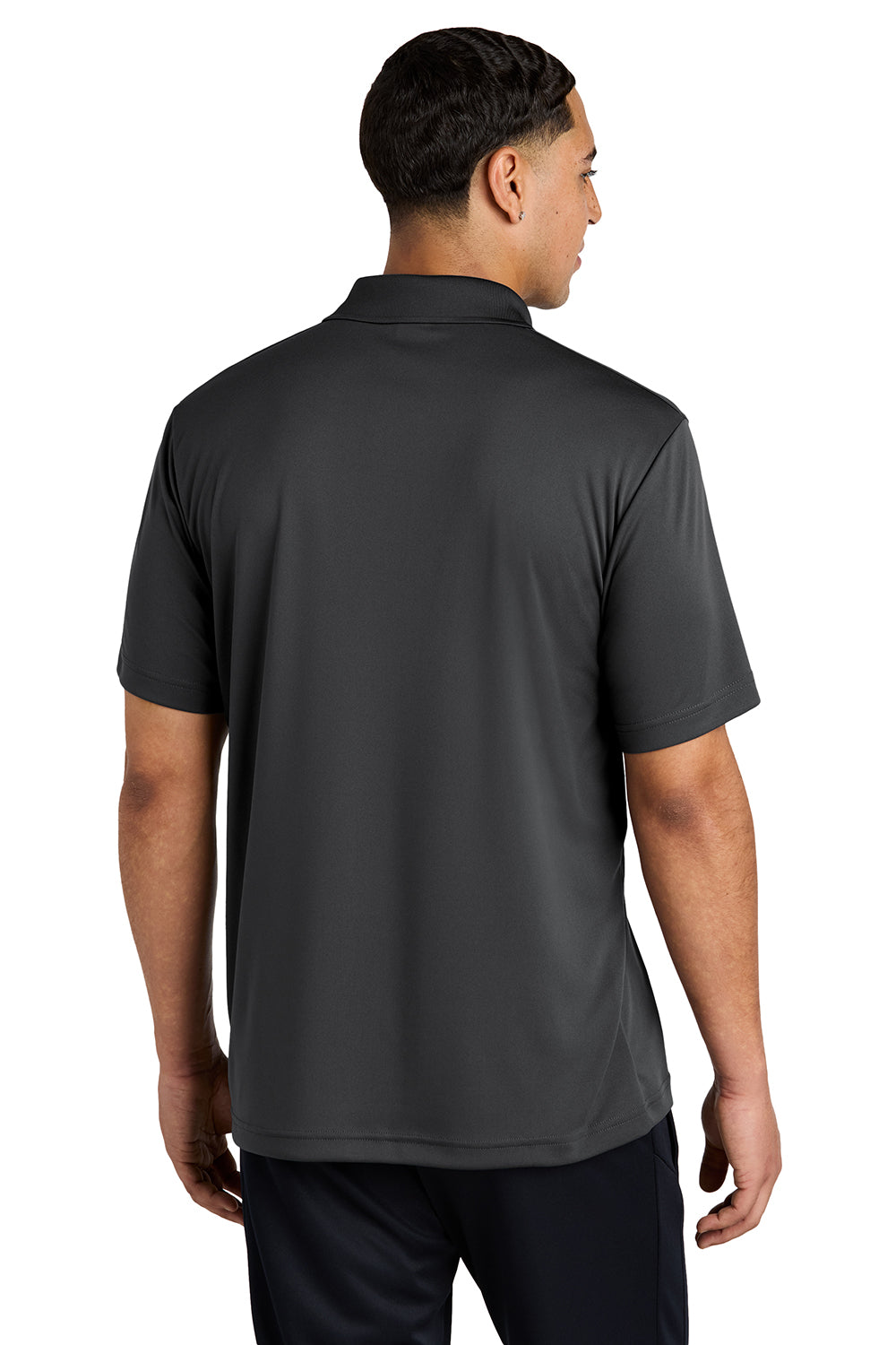 Sport-Tek ST550 Mens Competitor Moisture Wicking Short Sleeve Polo Shirt Iron Grey Model Back