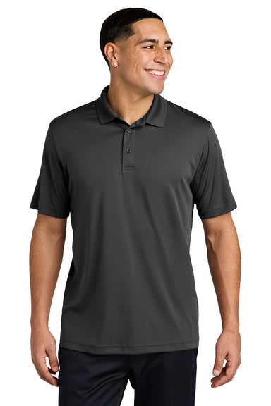 Sport-Tek ST550 Mens Competitor Moisture Wicking Short Sleeve Polo Shirt Iron Grey Model Front