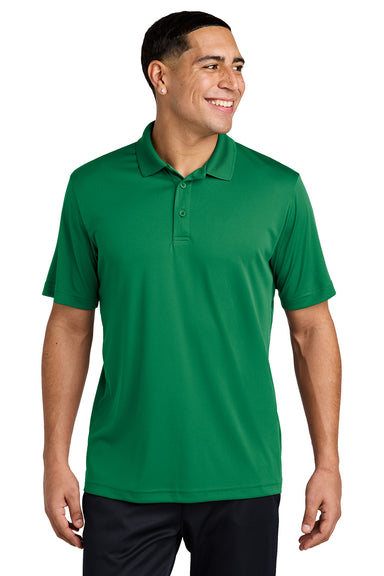 Sport-Tek ST550 Mens Competitor Moisture Wicking Short Sleeve Polo Shirt Kelly Green Model Front