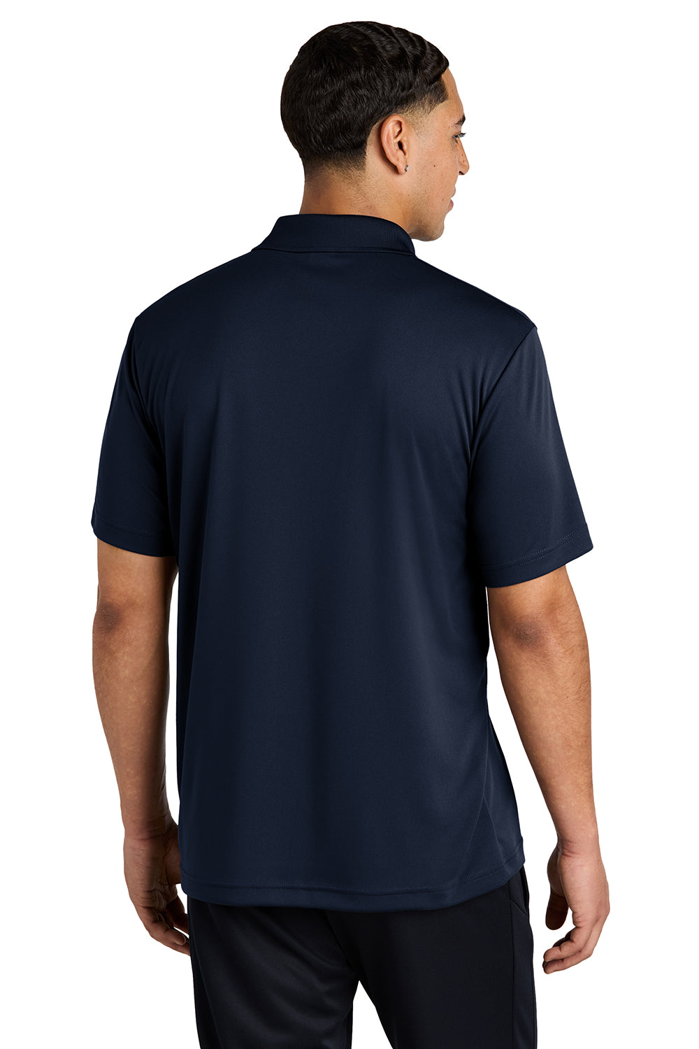 Sport-Tek ST550 Mens Competitor Moisture Wicking Short Sleeve Polo Shirt True Navy Blue Model Back