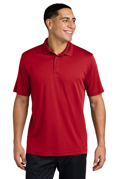 Sport-Tek ST550 Mens Competitor Moisture Wicking Short Sleeve Polo Shirt True Red Model Front