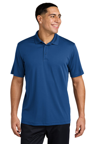 Sport-Tek ST550 Mens Competitor Moisture Wicking Short Sleeve Polo Shirt True Royal Blue Model Front