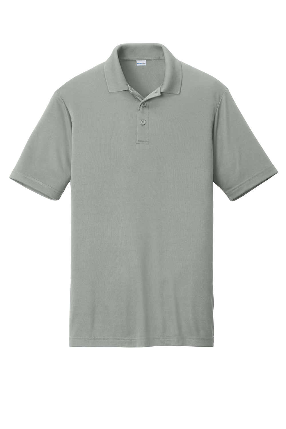 Sport-Tek ST550 Mens Competitor Moisture Wicking Short Sleeve Polo Shirt Silver Grey Flat Front