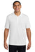 Sport-Tek ST550 Mens Competitor Moisture Wicking Short Sleeve Polo Shirt White Model Front