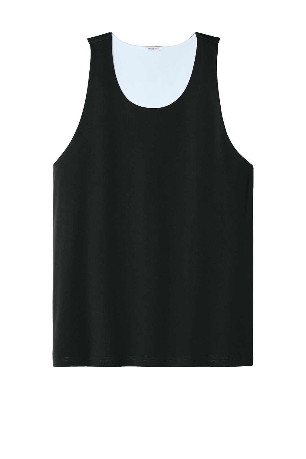 Sport-Tek ST551 Mens PosiCharge Competitor Rev Tank Top Black/White Flat Front