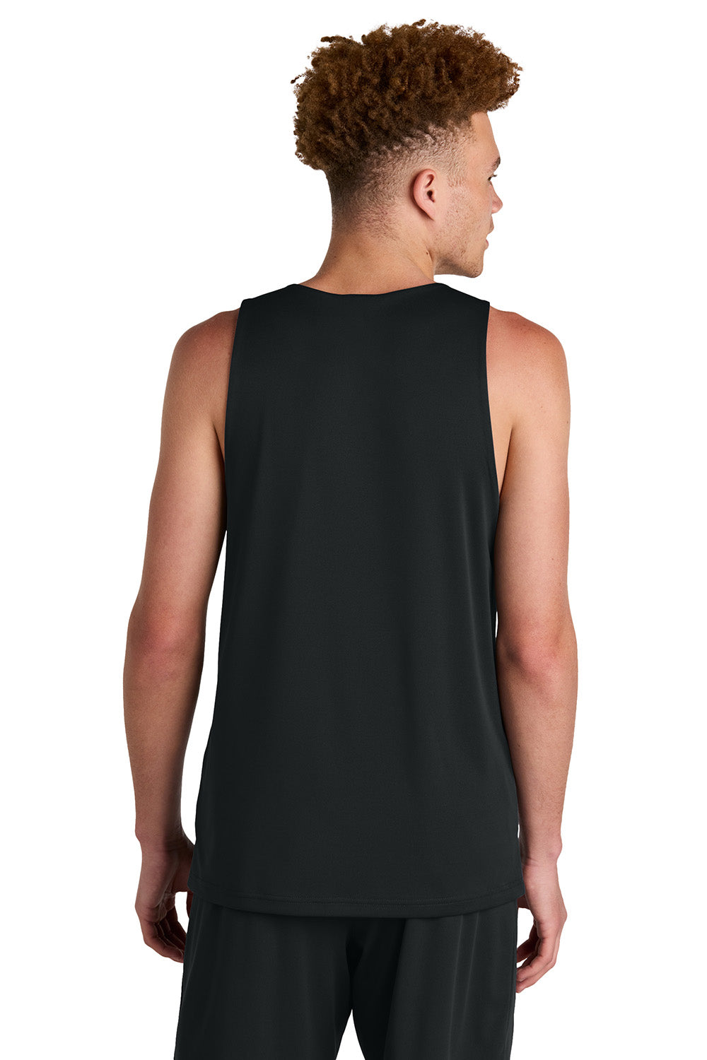 Sport-Tek ST551 Mens PosiCharge Competitor Rev Tank Top Black/White Model Back