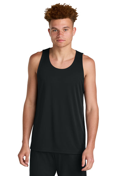 Sport-Tek ST551 Mens PosiCharge Competitor Rev Tank Top Black/White Model Front