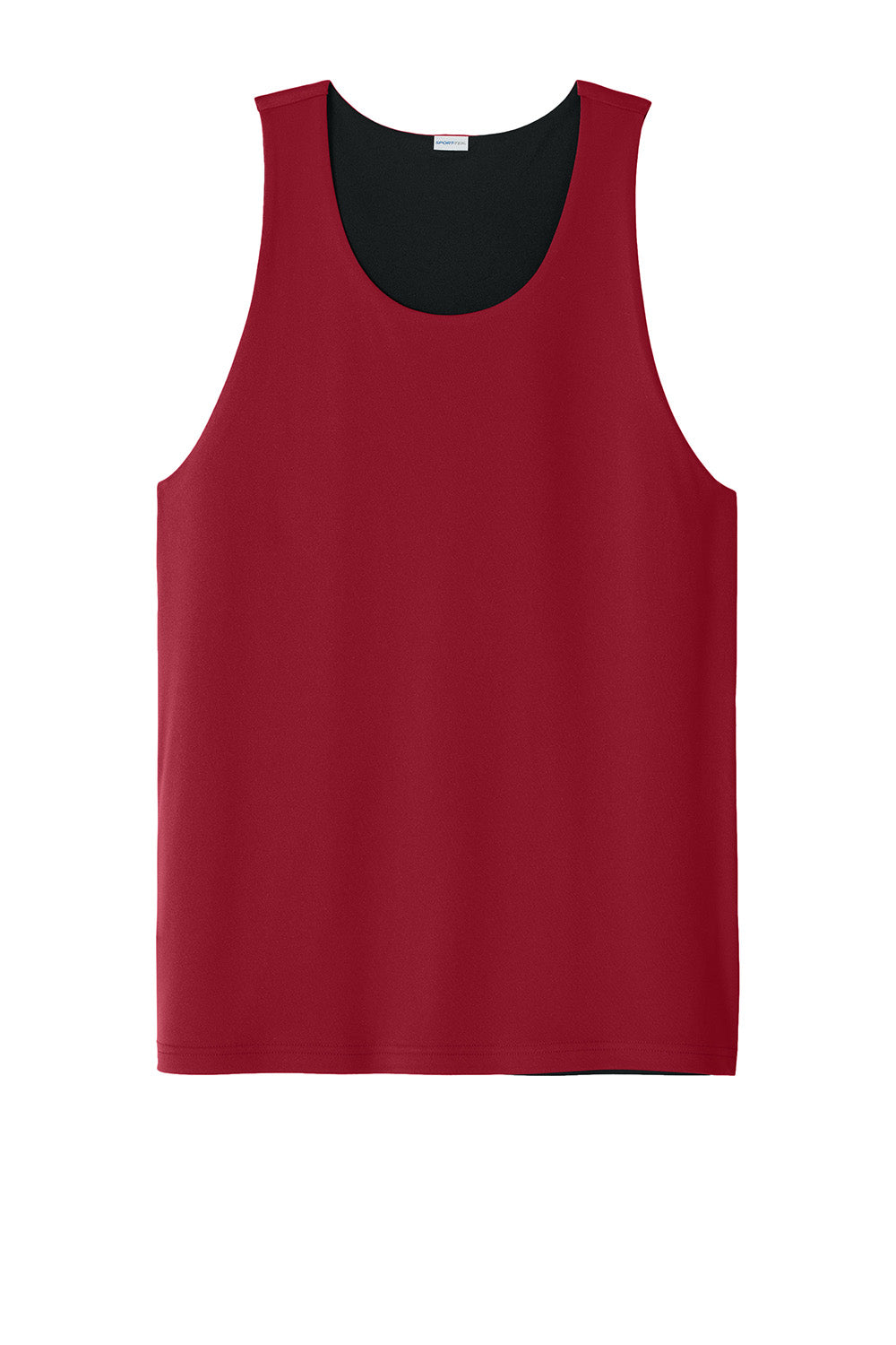 Sport-Tek ST551 Mens PosiCharge Competitor Rev Tank Top Deep Red/Black Flat Front