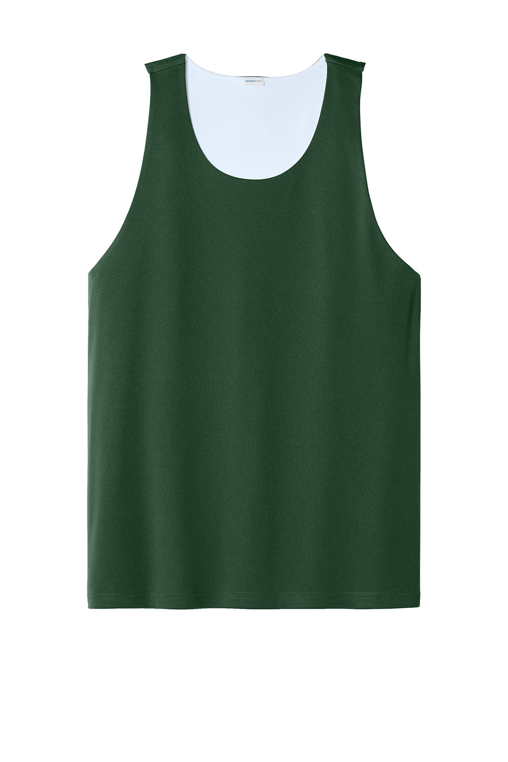 Sport-Tek ST551 Mens PosiCharge Competitor Rev Tank Top Forest Green/White Flat Front