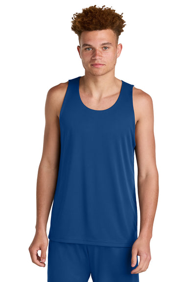 Sport-Tek ST551 Mens PosiCharge Competitor Rev Tank Top True Royal Blue/White Model Front