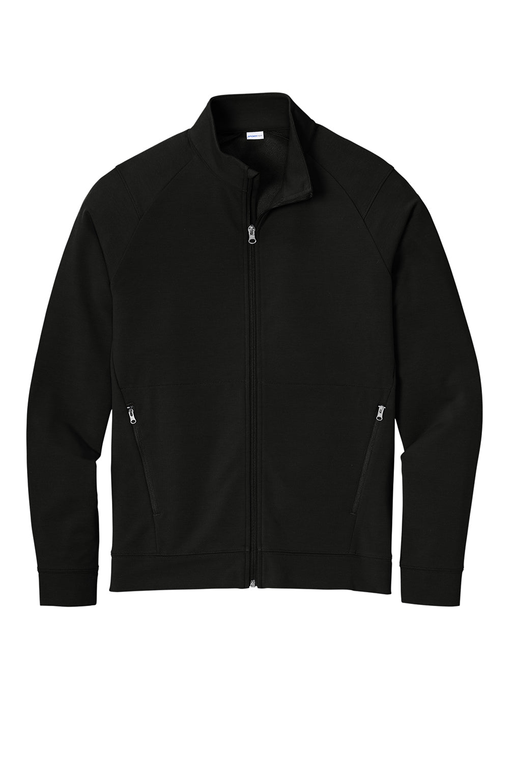 Sport-Tek ST560 Mens Flex Fleece Moisture Wicking Full Zip Sweatshirt Black Flat Front