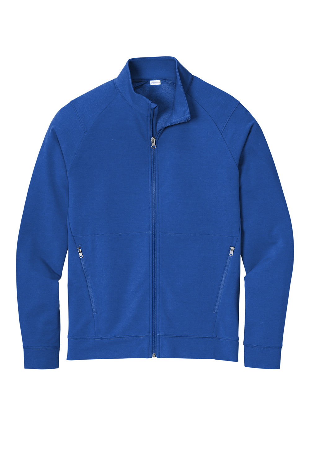 Sport-Tek ST560 Mens Flex Fleece Moisture Wicking Full Zip Sweatshirt True Royal Blue Flat Front