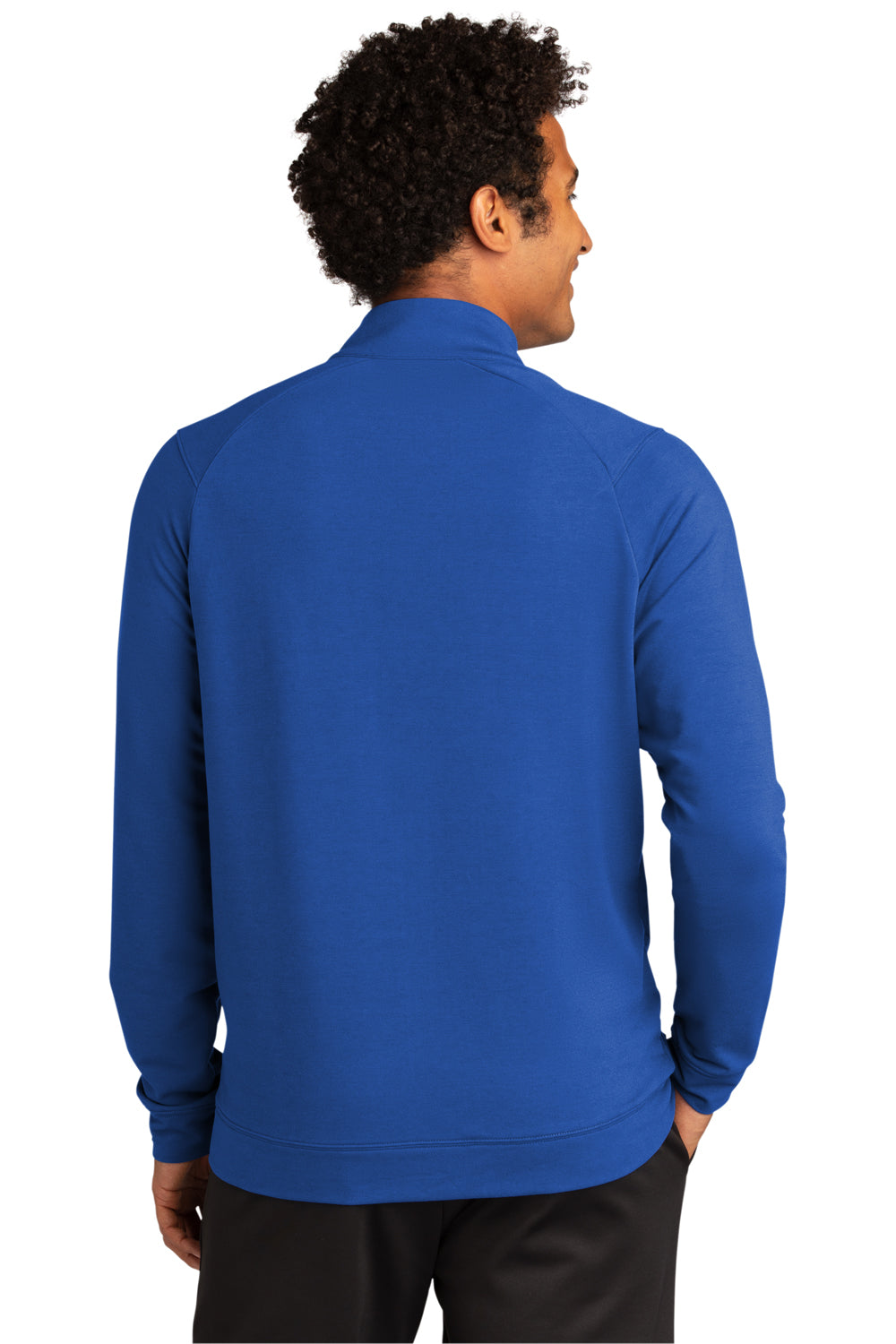 Sport-Tek ST560 Mens Flex Fleece Moisture Wicking Full Zip Sweatshirt True Royal Blue Model Back