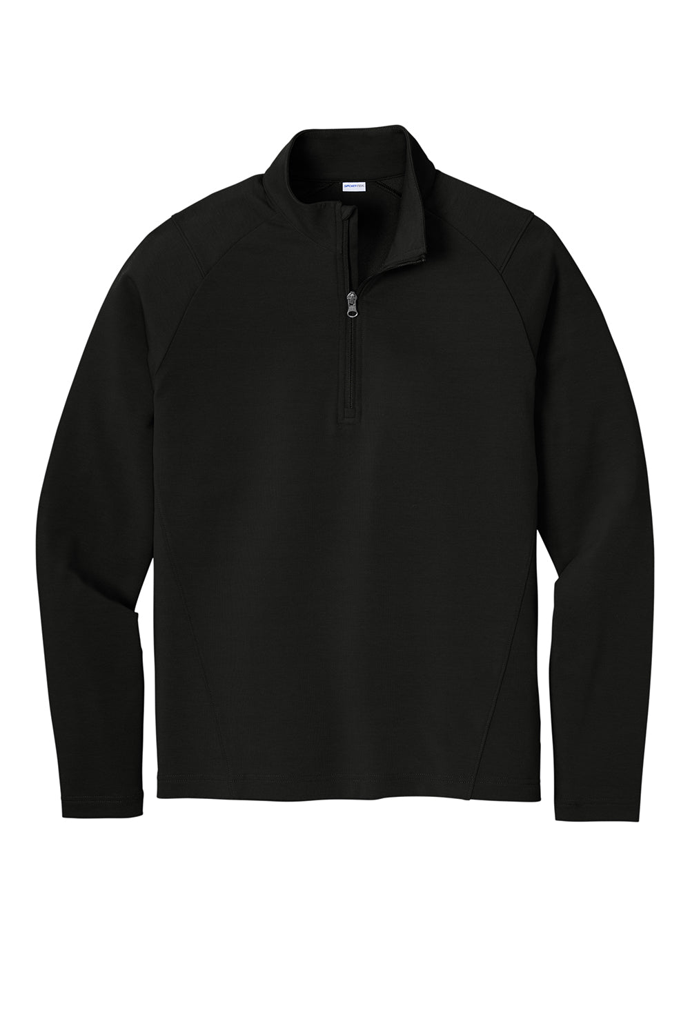 Sport-Tek ST561 Mens Flex Fleece Moisture Wicking 1/4 Zip Sweatshirt Black Flat Front