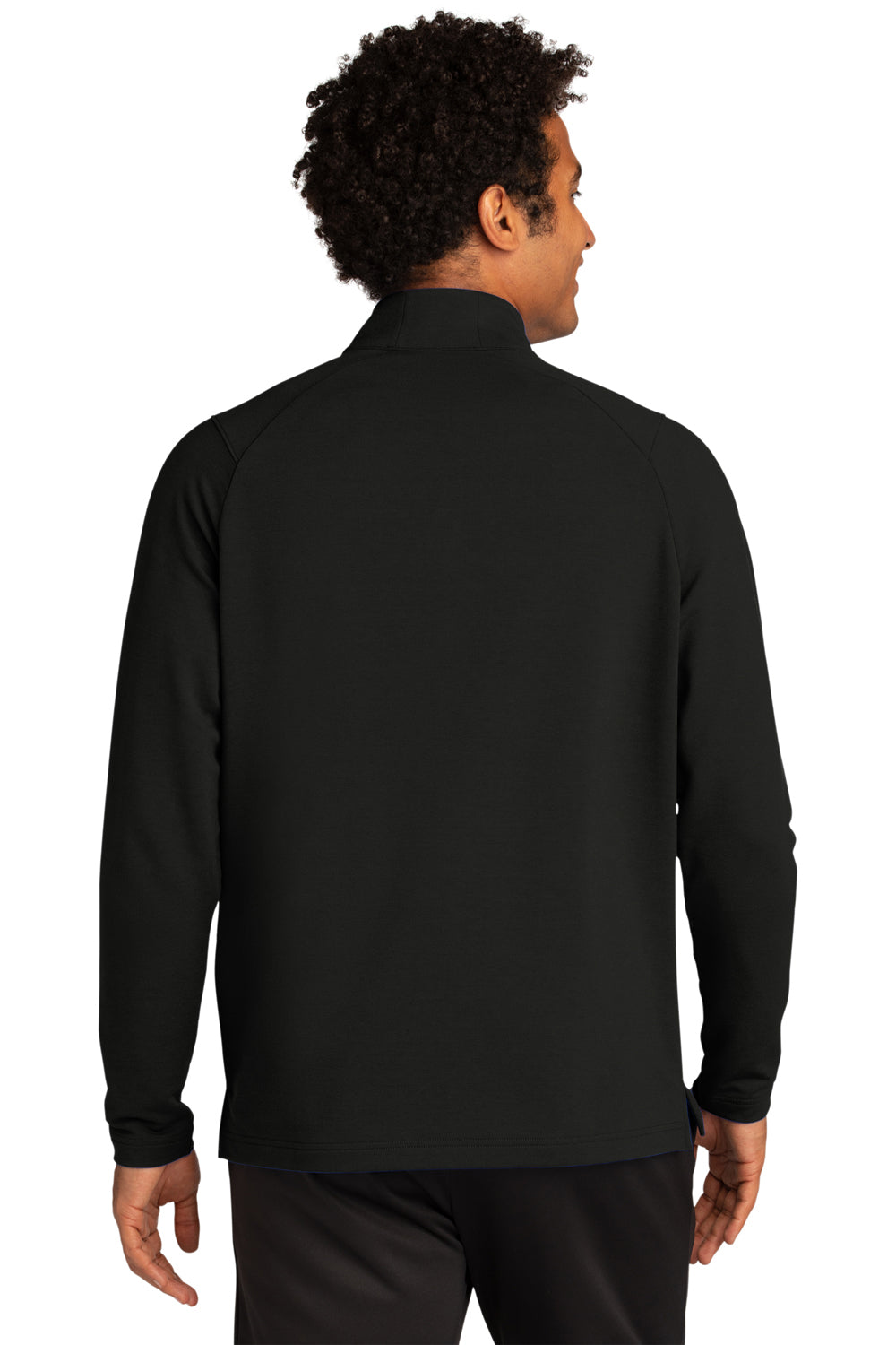 Sport-Tek ST561 Mens Flex Fleece Moisture Wicking 1/4 Zip Sweatshirt Black Model Back