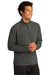 Sport-Tek ST561 Mens Flex Fleece Moisture Wicking 1/4 Zip Sweatshirt Heather Dark Grey Model 3q