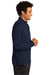 Sport-Tek ST561 Mens Flex Fleece Moisture Wicking 1/4 Zip Sweatshirt True Navy Blue Model Side