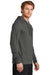 Sport-Tek ST562 Mens Flex Fleece Moisture Wicking Hooded Sweatshirt Hoodie Heather Dark Grey Model Side