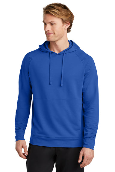 Sport-Tek ST562 Mens Flex Fleece Moisture Wicking Hooded Sweatshirt Hoodie True Royal Blue Model Front