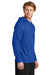 Sport-Tek ST562 Mens Flex Fleece Moisture Wicking Hooded Sweatshirt Hoodie True Royal Blue Model Side