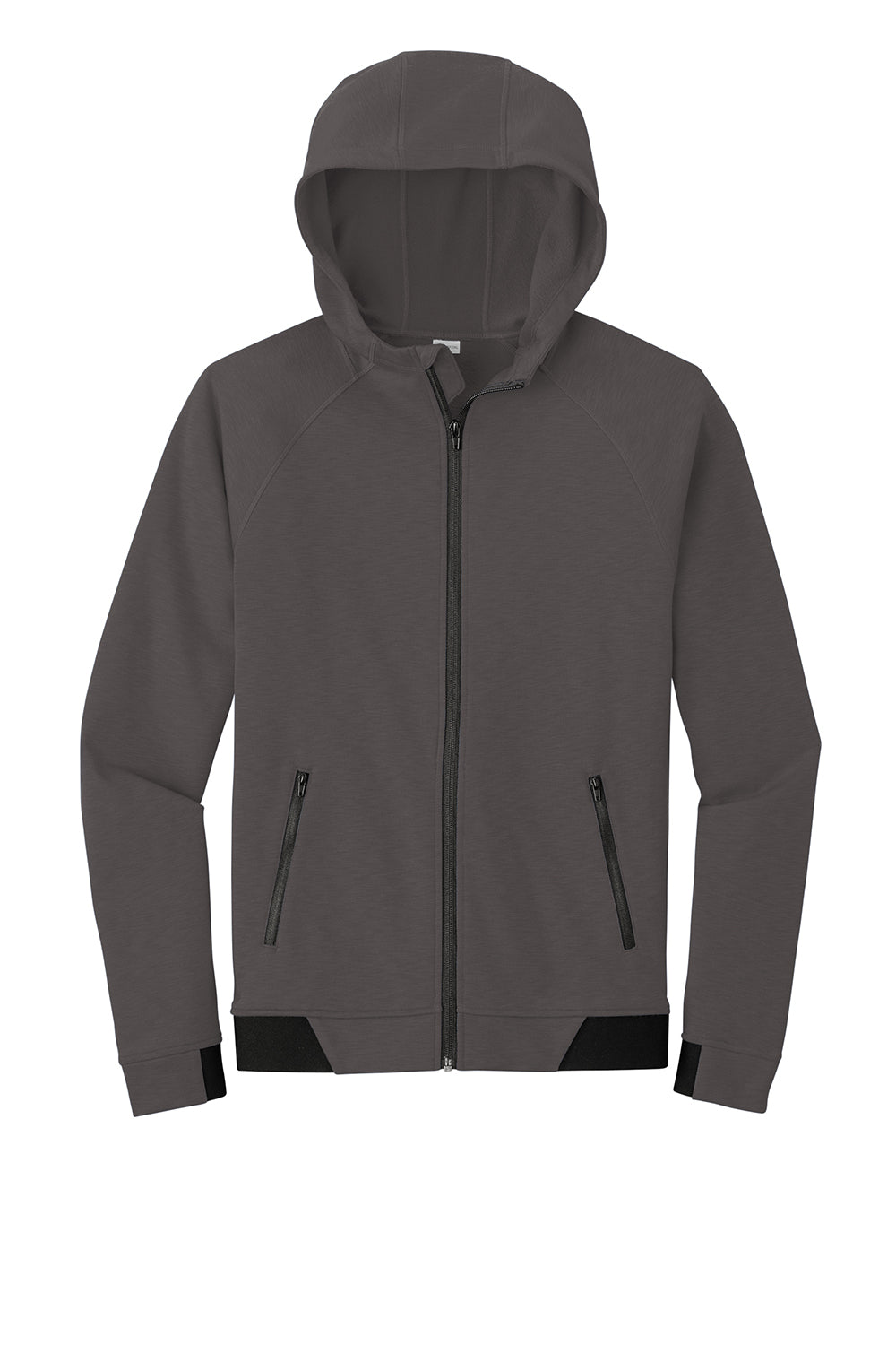 Sport-Tek ST570 Mens Strive PosiCharge Full Zip Hooded Sweatshirt Hoodie Graphite Grey Flat Front