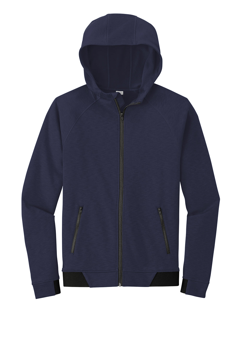 Sport-Tek ST570 Mens Strive PosiCharge Full Zip Hooded Sweatshirt Hoodie True Navy Blue Flat Front