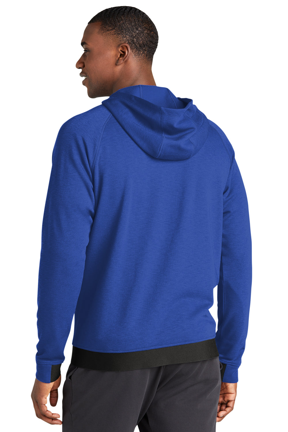 Sport-Tek ST570 Mens Strive PosiCharge Full Zip Hooded Sweatshirt Hoodie True Royal Blue Model Back