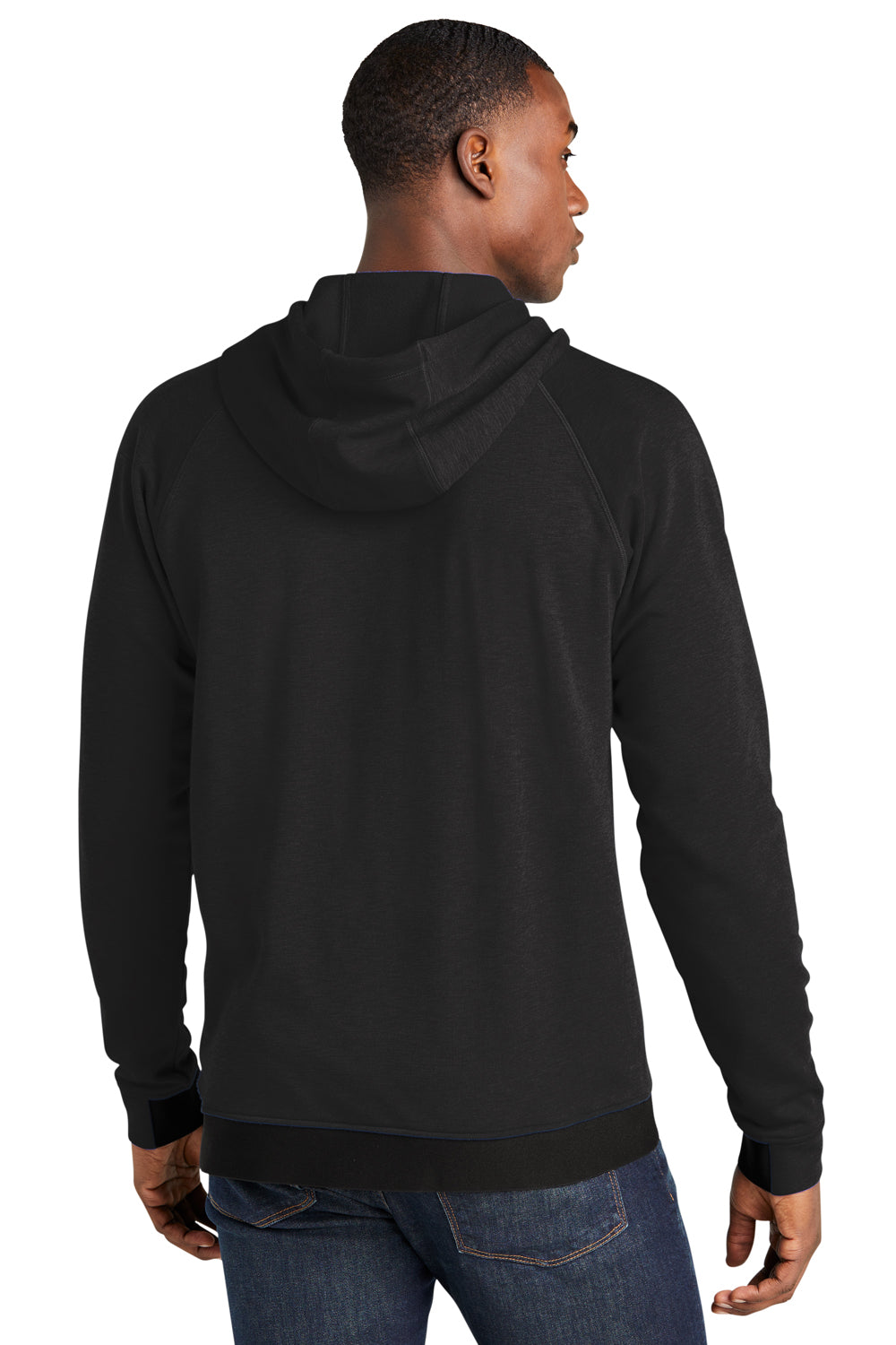 Sport-Tek ST571 Mens Strive PosiCharge Hooded Sweatshirt Hoodie Black Model Back