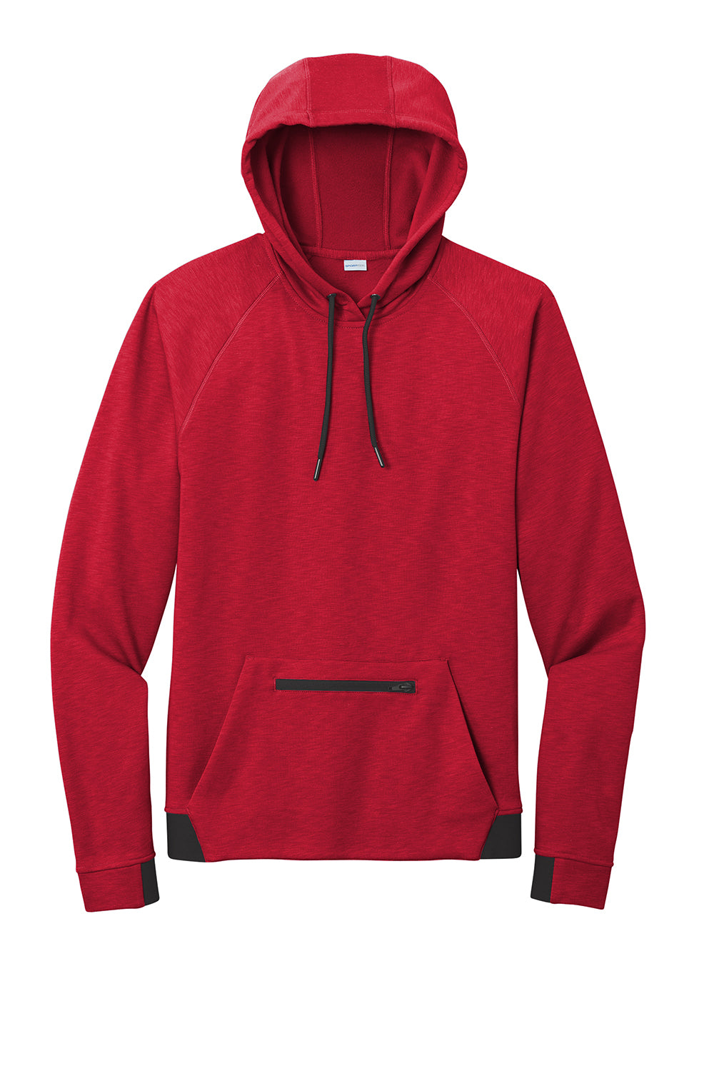 Sport-Tek ST571 Mens Strive PosiCharge Hooded Sweatshirt Hoodie Deep Red Flat Front